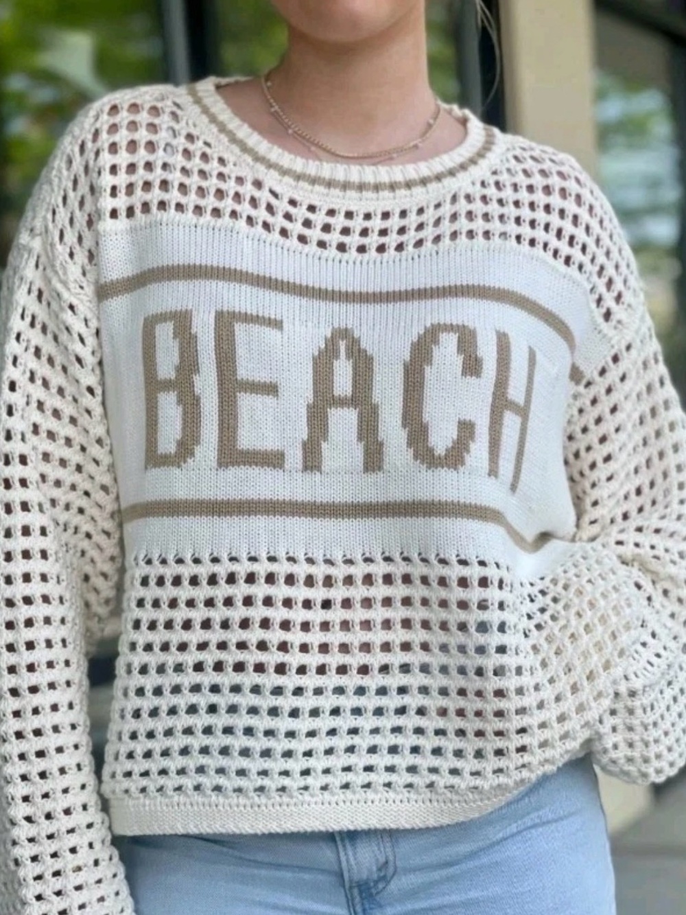 Vintage Savanna Netted Beach Sweater- Size Medium